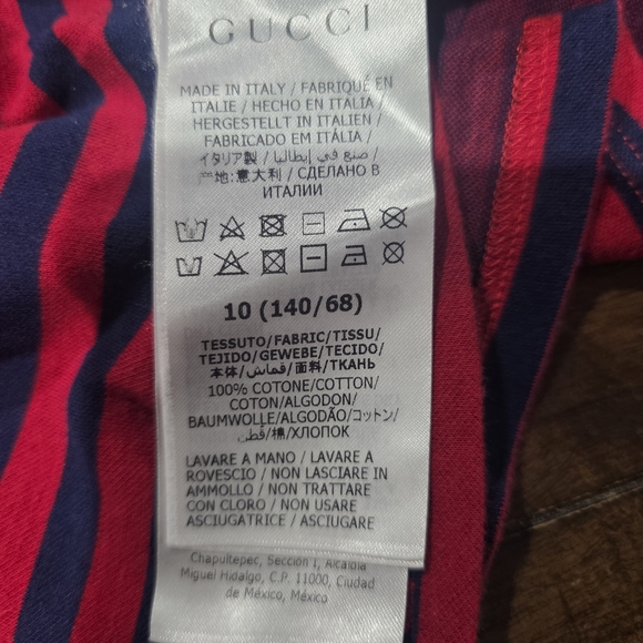 Gucci Kids Red and Blue Striped T-Shirt Size 10 Like New 👑🌟 - Picture 6 of 9